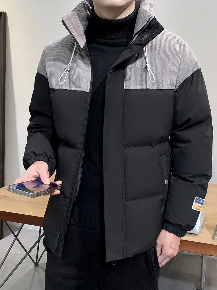 2023  Men Winter Parka Warm Jacket Corduroy