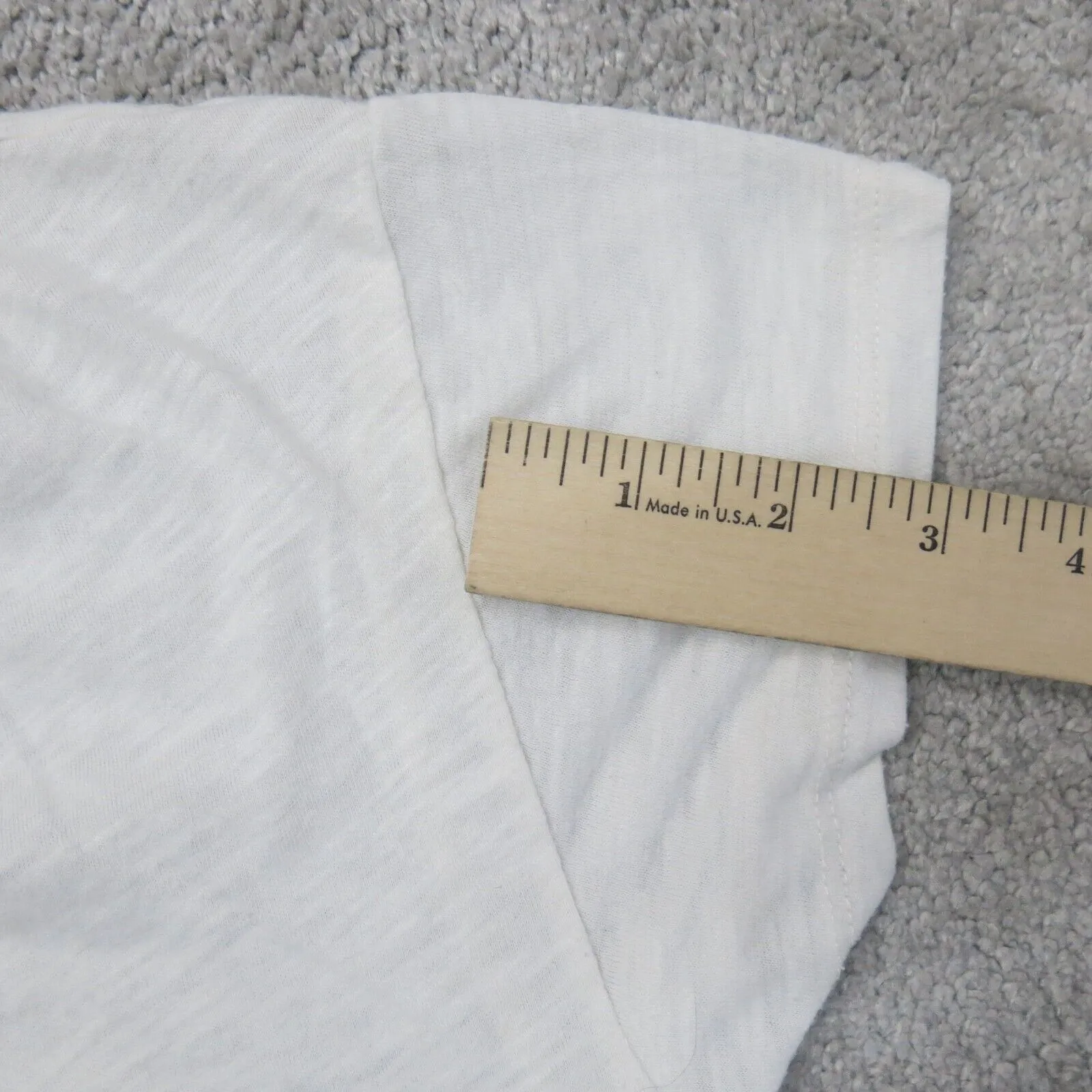 Abercrombie & Fitch Women T Shirt Top Cap Sleeve Round Neck Heather White Size L