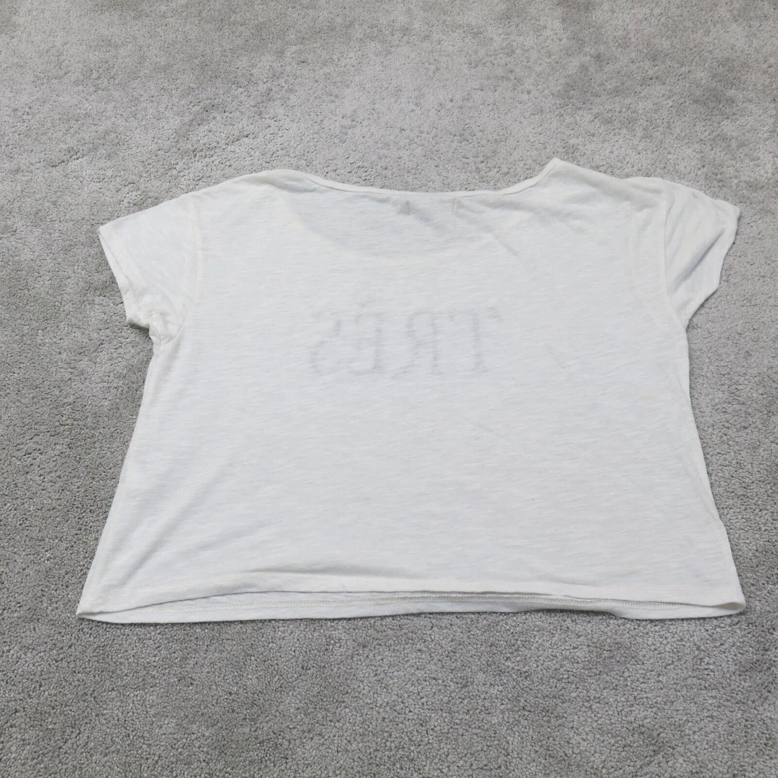 Abercrombie & Fitch Women T Shirt Top Cap Sleeve Round Neck Heather White Size L