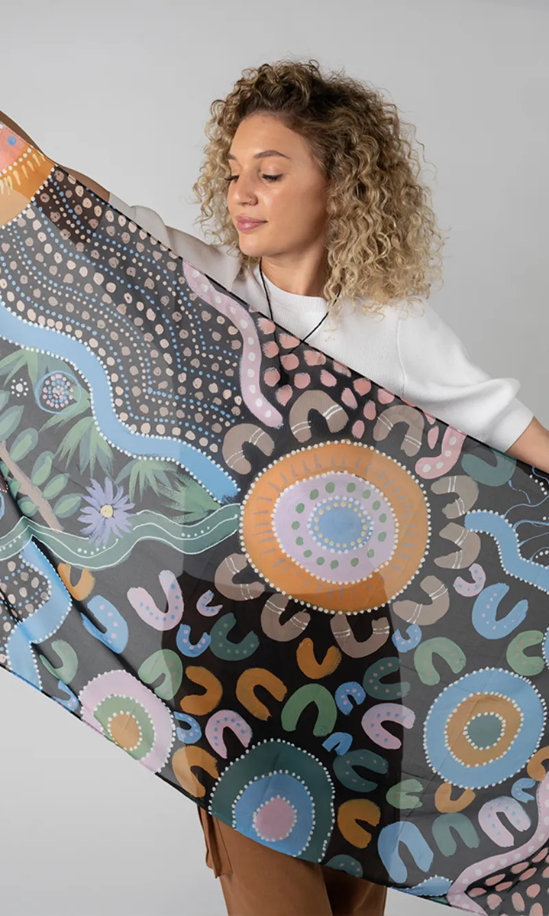 Aboriginal Art Scarf Two World Scarf