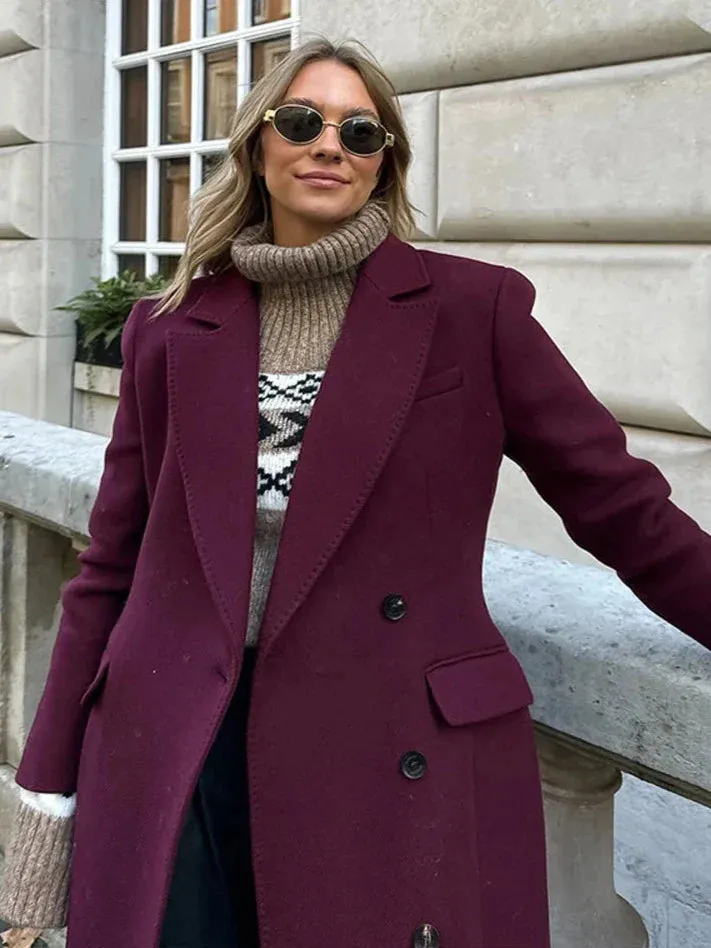 Alejandra | Deep Burgundy Overcoat
