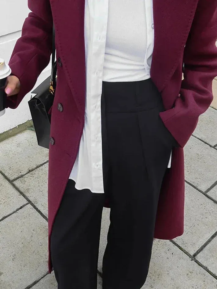Alejandra | Deep Burgundy Overcoat