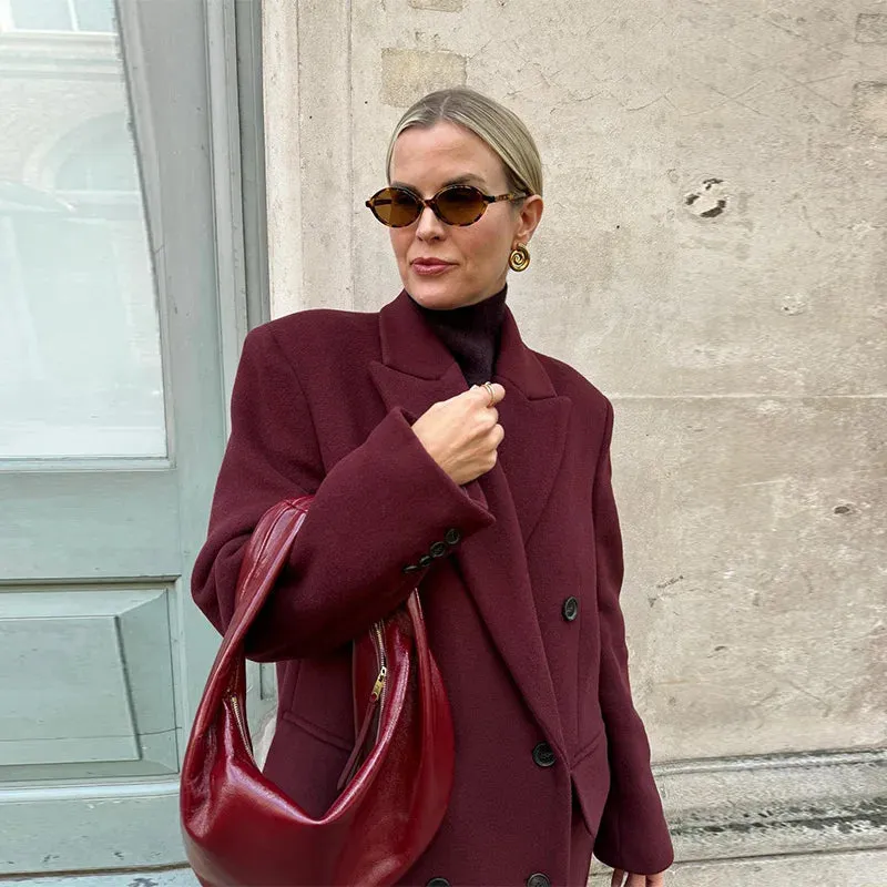 Alejandra | Deep Burgundy Overcoat