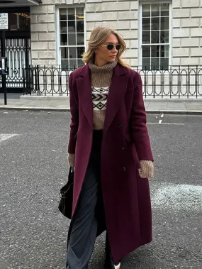 Alejandra | Deep Burgundy Overcoat