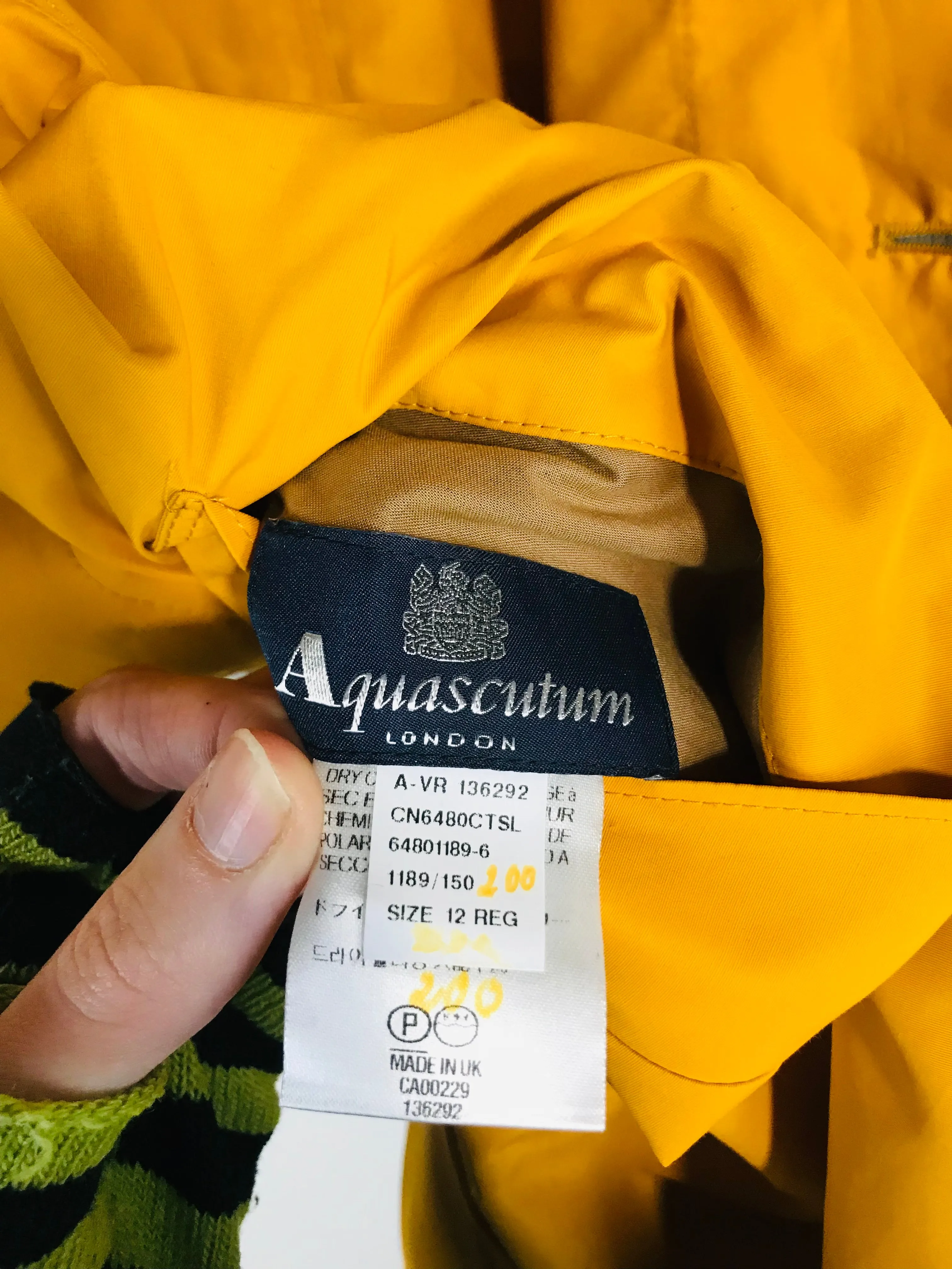 Aquascutum Women's Reversible Trench Coat | UK12 | Yellow