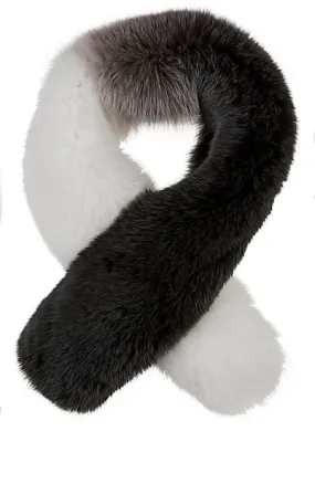 Arabella Silver Fox Fur Scarf Anthracite Multi