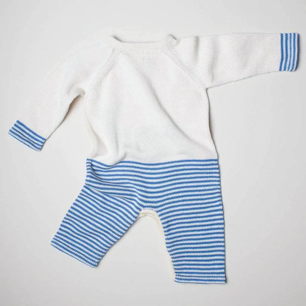 Baby Gift Set - Knit Romper, Hat & Rattle Whale