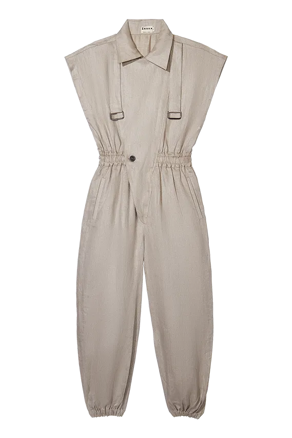 Beige Linen Jumpsuit