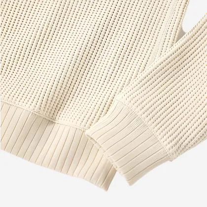 Big Waffle High-Neck Sweater - Ivory (Ecru)
