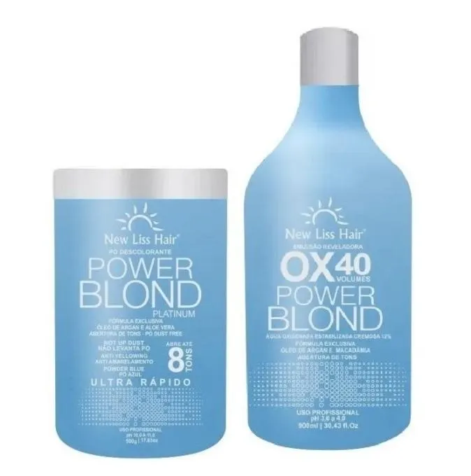 Bleaching Powder   Creamy OX Hair Discoloration Kit 2 Itens - New Liss Hair