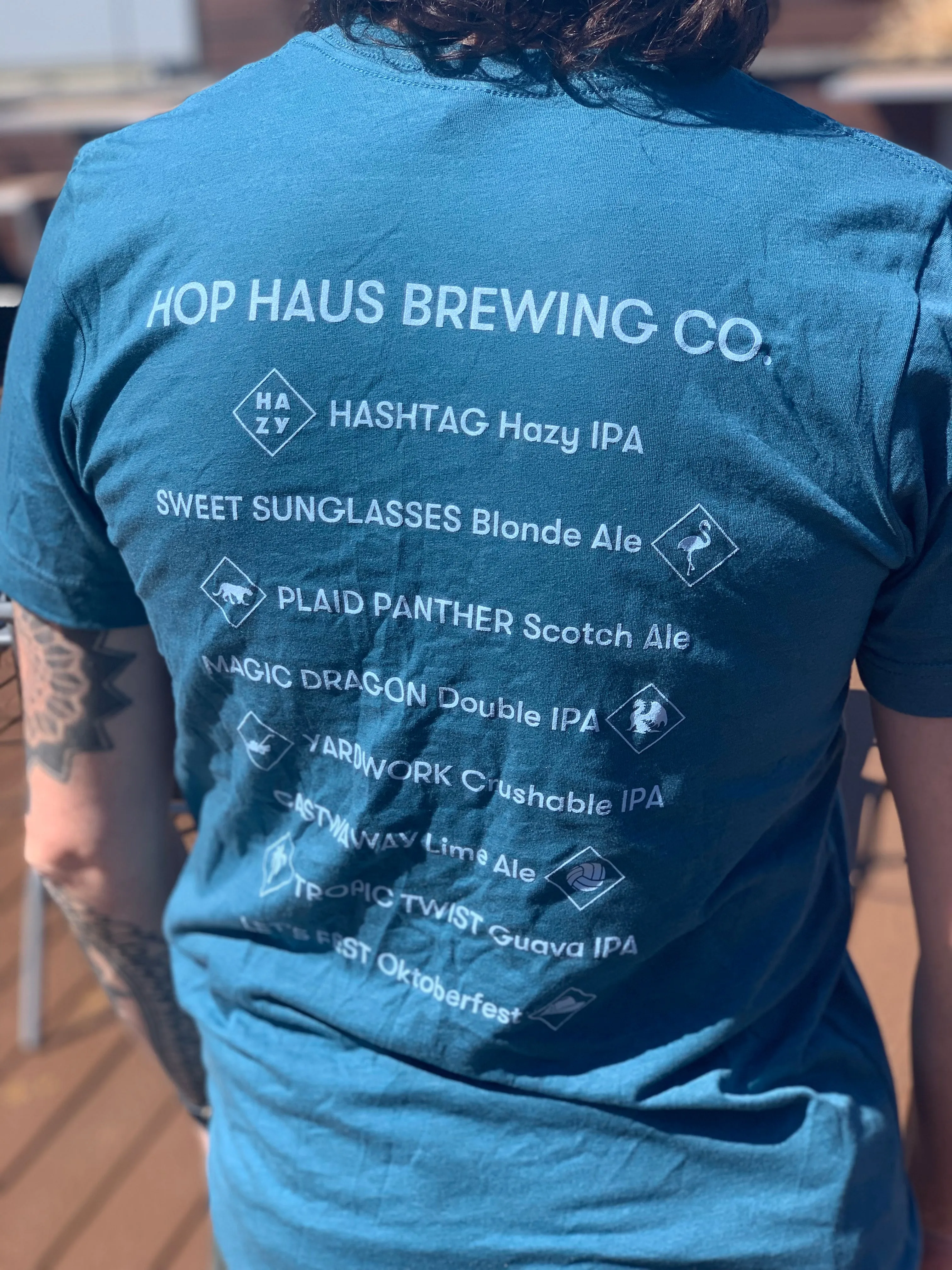 Blue beer list shirt