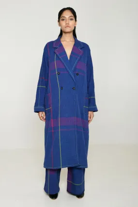 Blue Recycle Ren Women Trench Coat