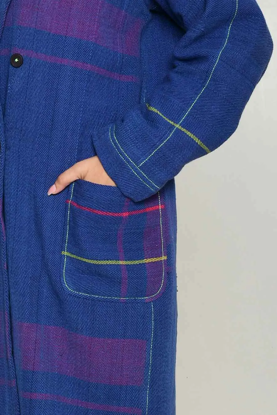 Blue Recycle Ren Women Trench Coat