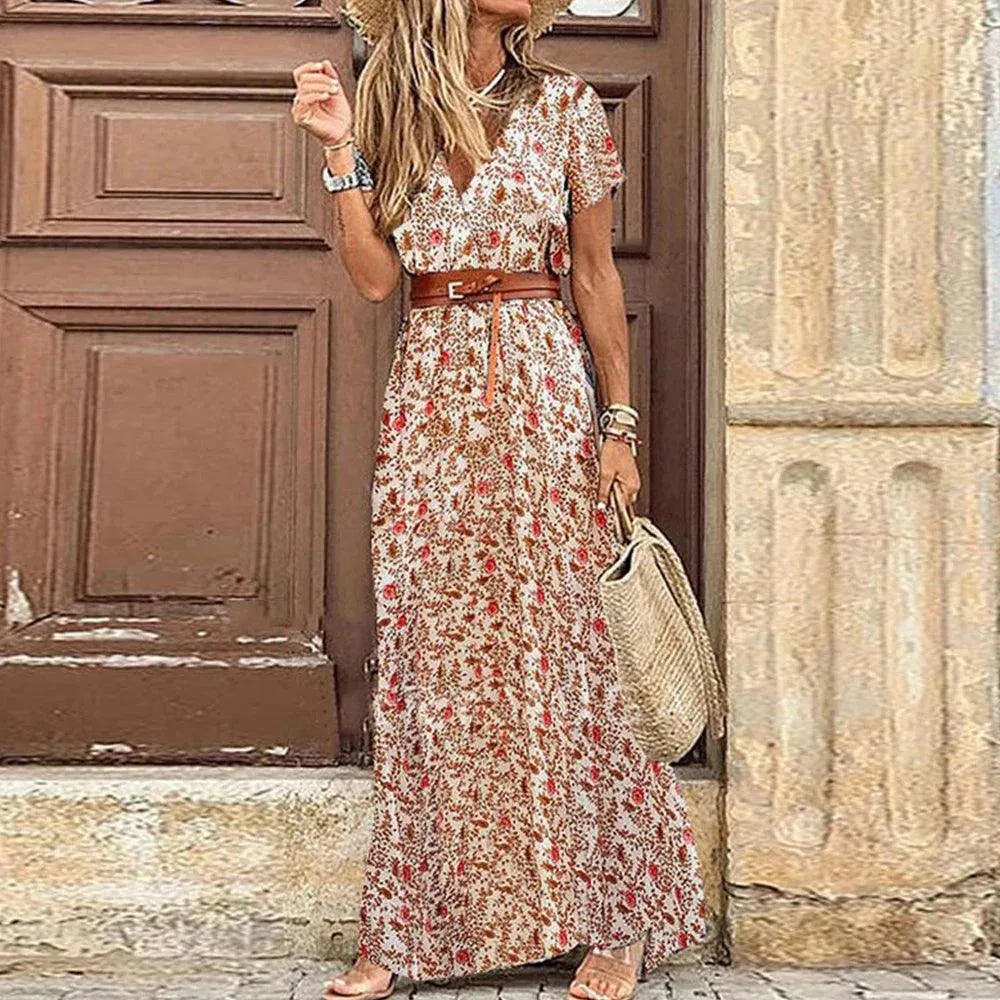 Boho Chic Floral Maxi: Summer Style for Women - Vibrant, Versatile, Elegant