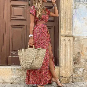 Boho Chic Floral Maxi: Summer Style for Women - Vibrant, Versatile, Elegant