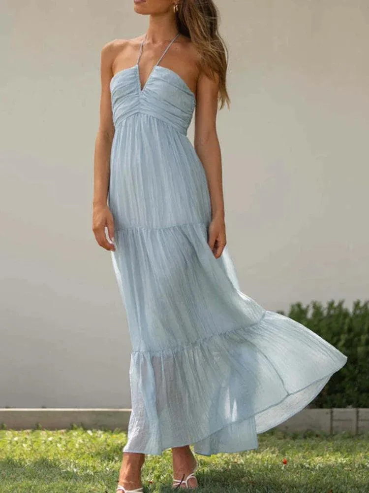 Boho Floral Maxi Dress: Backless Summer Beach Chic