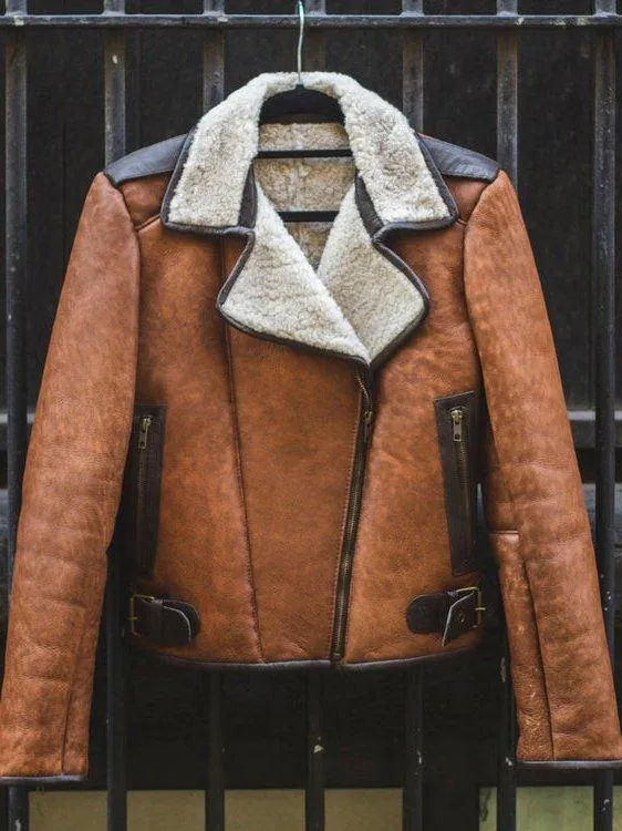 Brown Long Sleeve Plain Outerwear