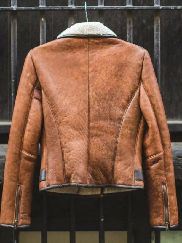 Brown Long Sleeve Plain Outerwear