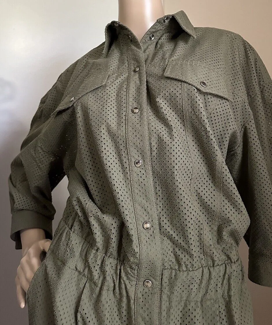 Brunello Cucinelli Mesh Utility Jumpsuit MILITARY Size L New $4350