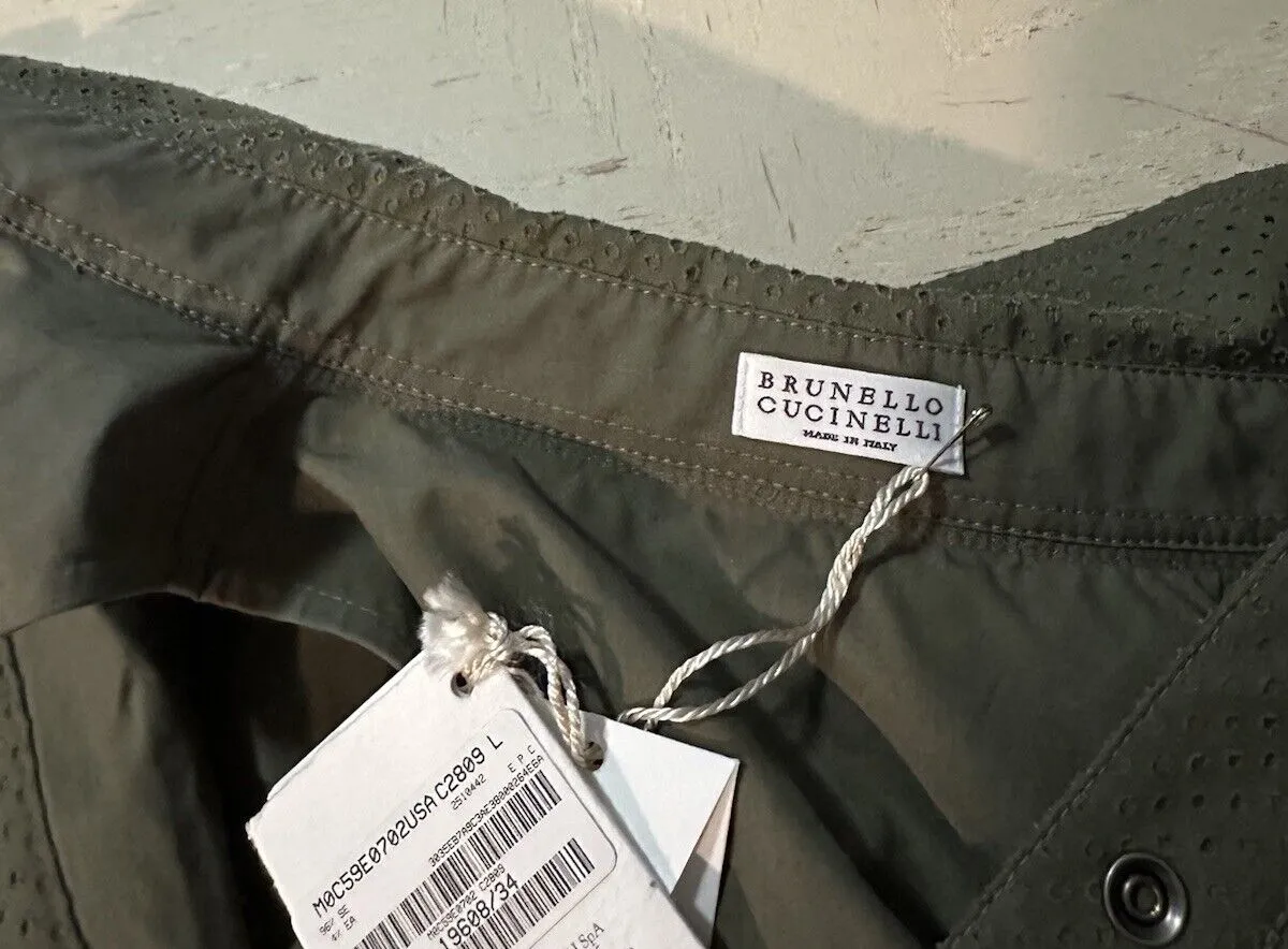 Brunello Cucinelli Mesh Utility Jumpsuit MILITARY Size L New $4350