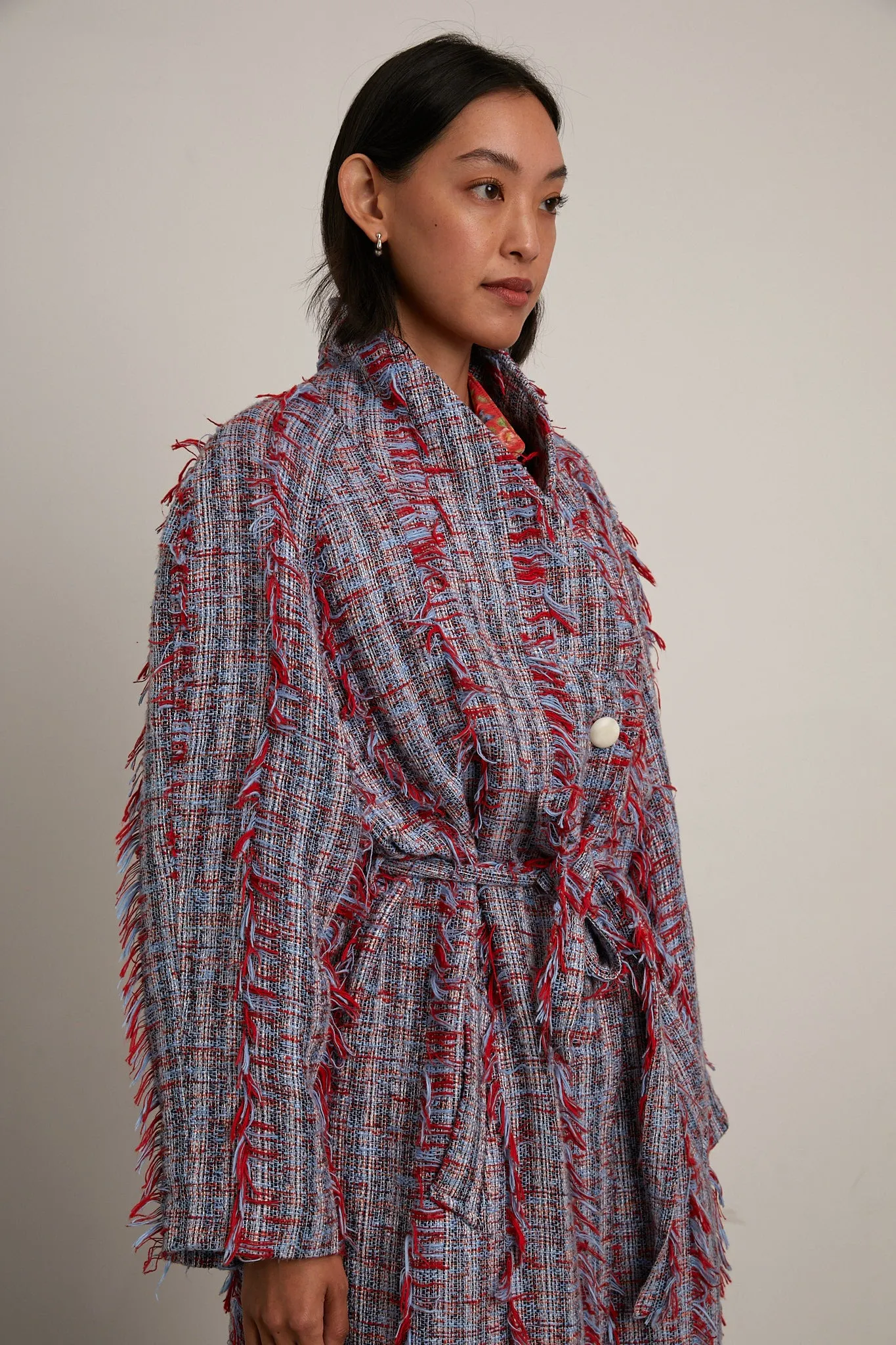 Cassidy Coat - Baby Blue Fringe