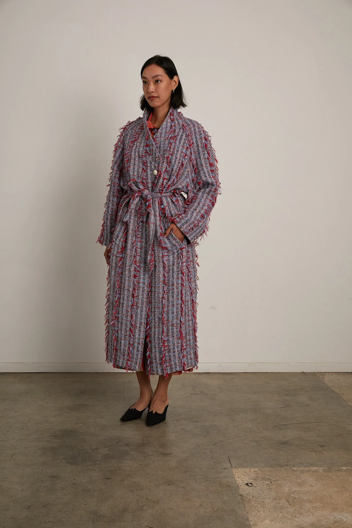 Cassidy Coat - Baby Blue Fringe