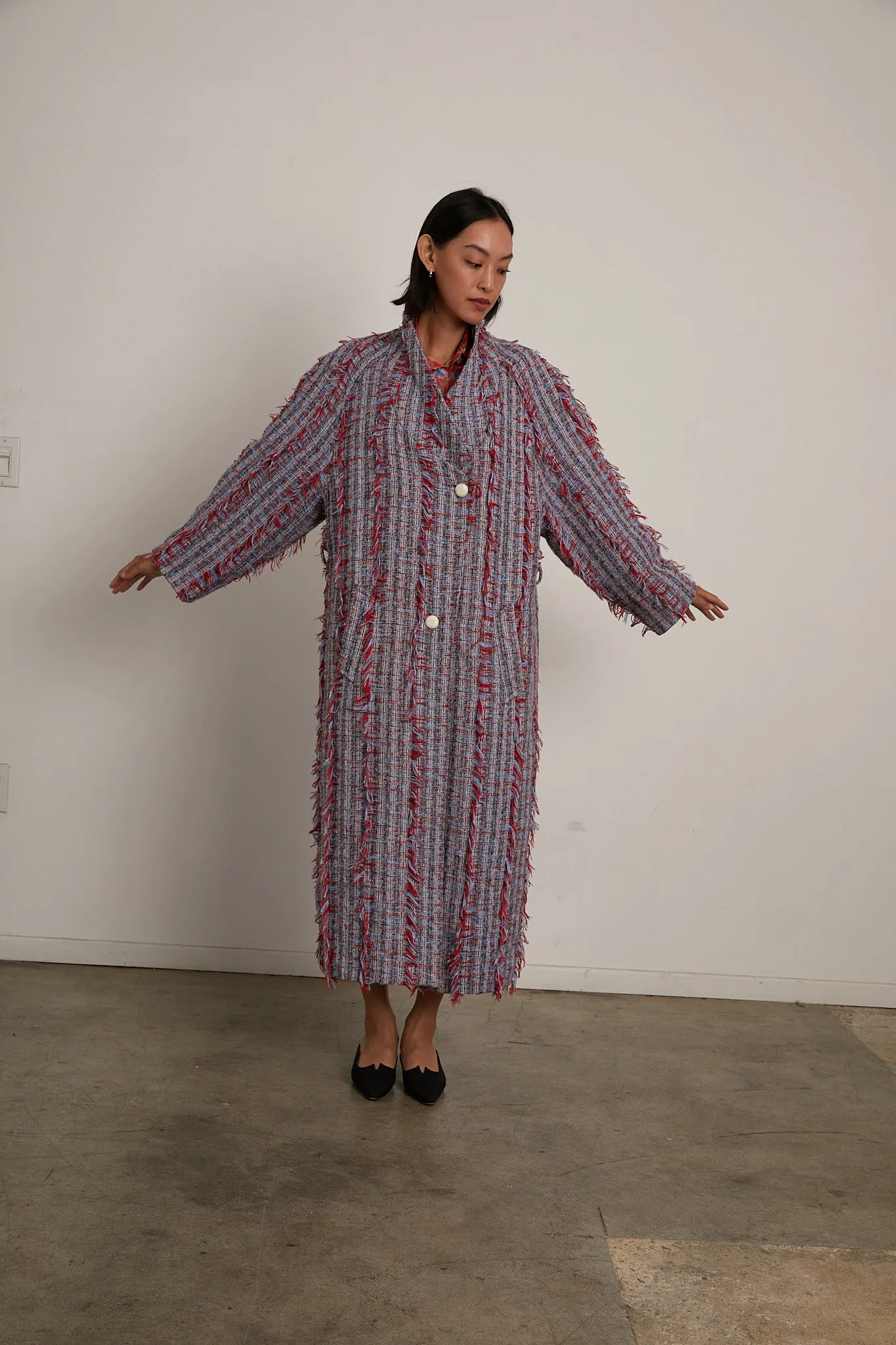 Cassidy Coat - Baby Blue Fringe
