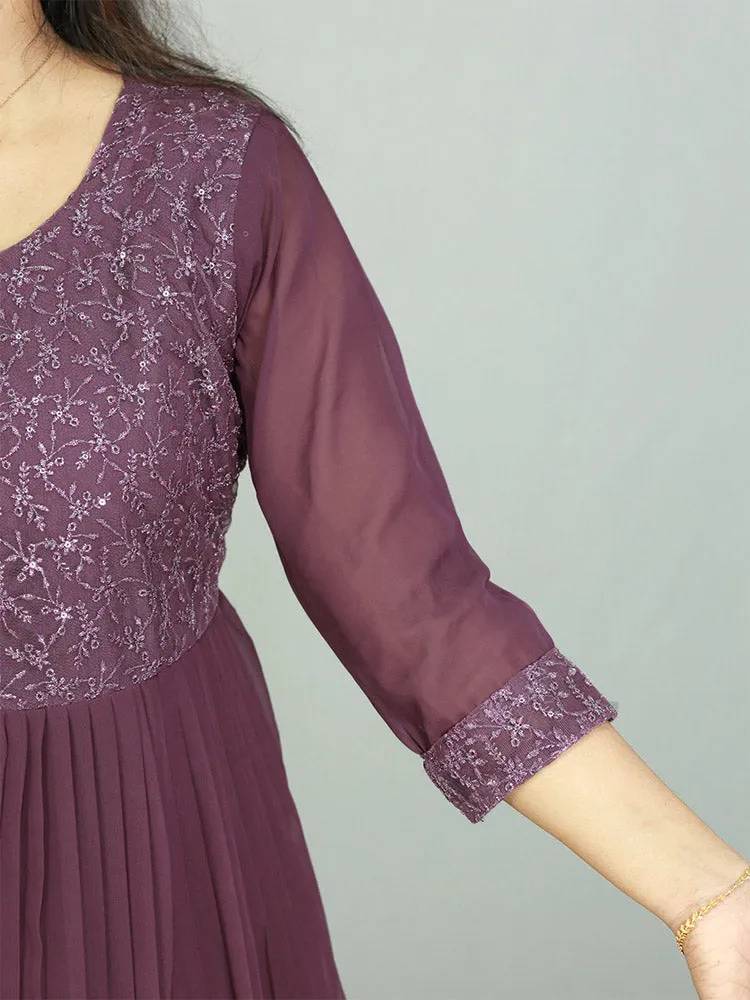 Chic Georgette Maternity Dress with Flare Overcoat - Only ₹773