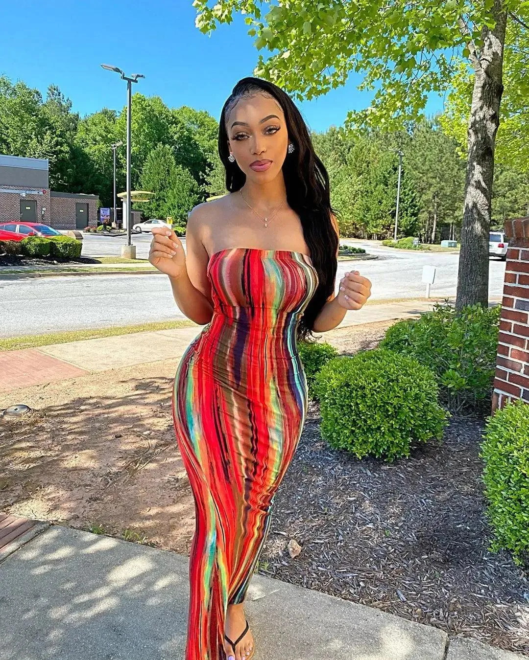 Colorful Tie Dye Maxi Dress: Vibrant Off-Shoulder Style