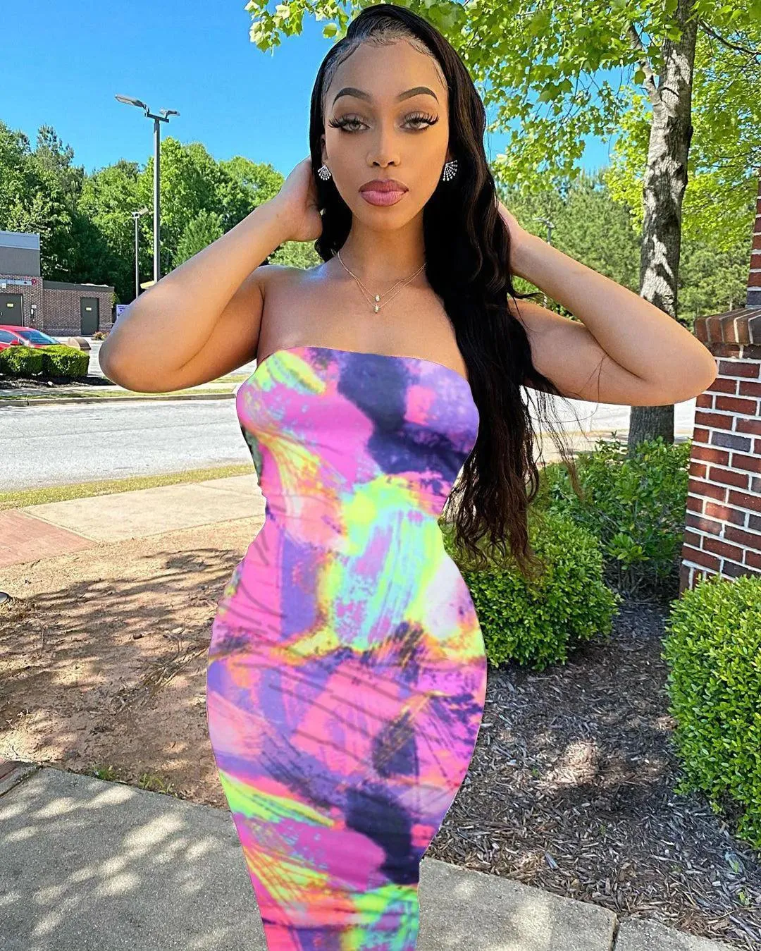 Colorful Tie Dye Maxi Dress: Vibrant Off-Shoulder Style