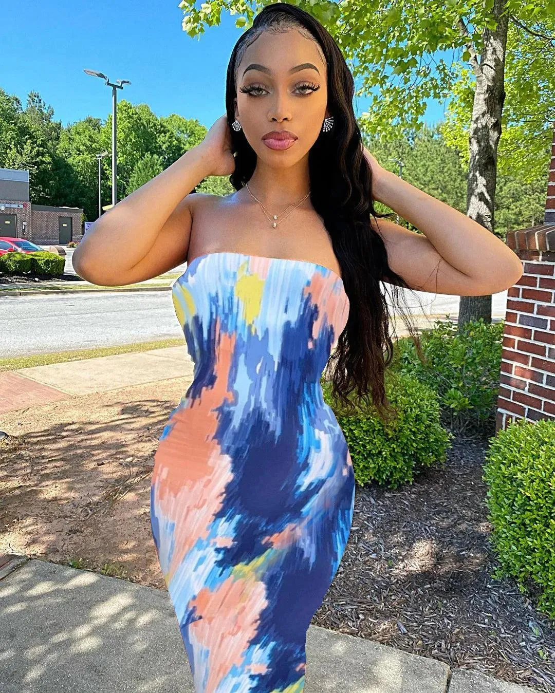 Colorful Tie Dye Maxi Dress: Vibrant Off-Shoulder Style