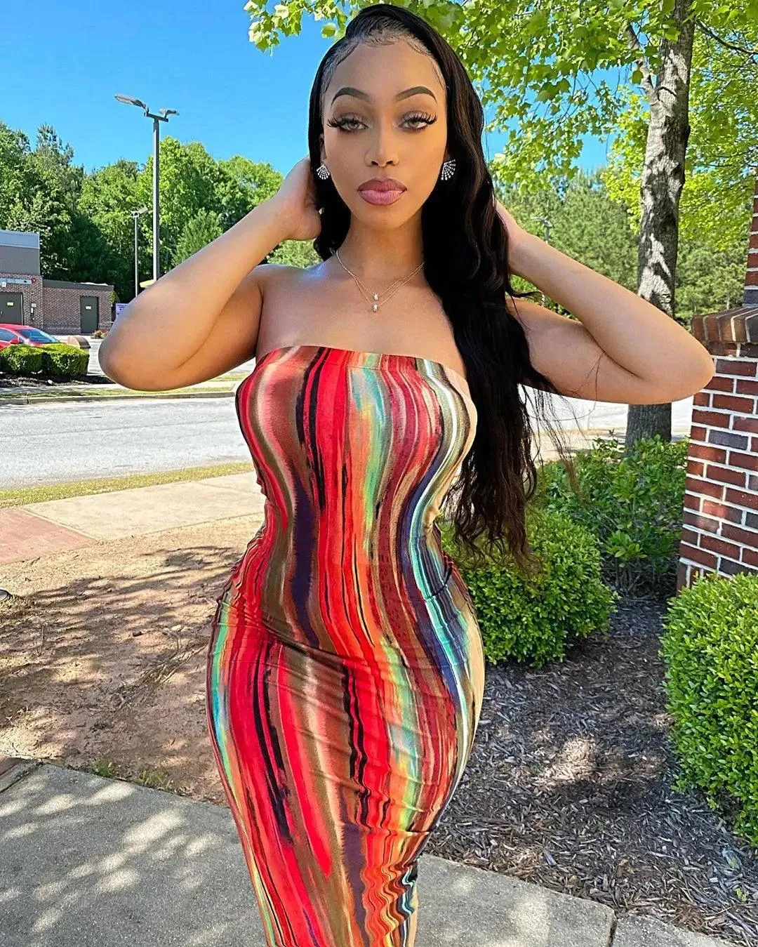 Colorful Tie Dye Maxi Dress: Vibrant Off-Shoulder Style