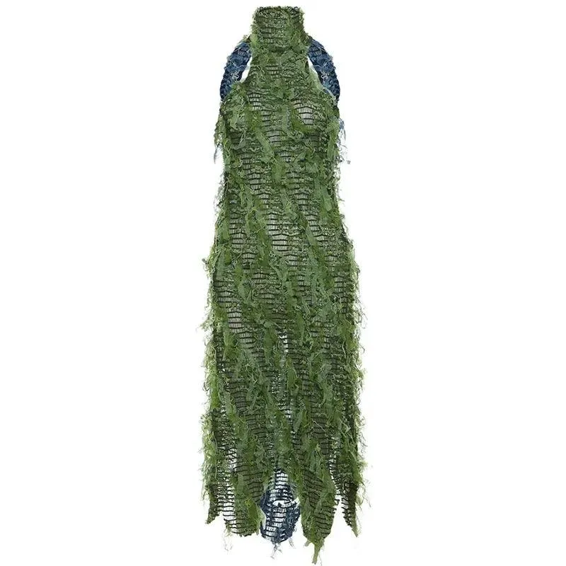 Elegant Backless Tassel Maxi Dress - Perfect for Christmas Parties & Festive Events