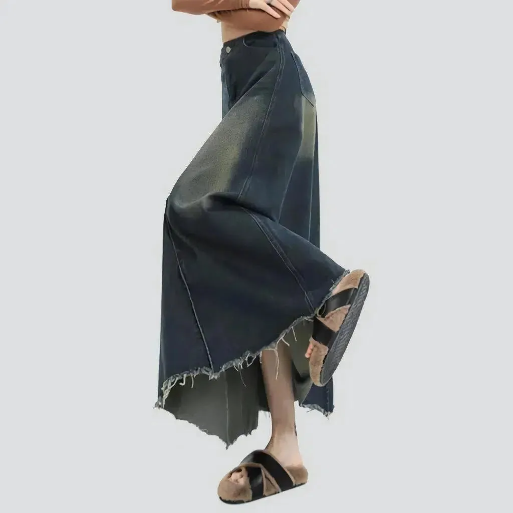 Fashion dark-wash women's jean skirt