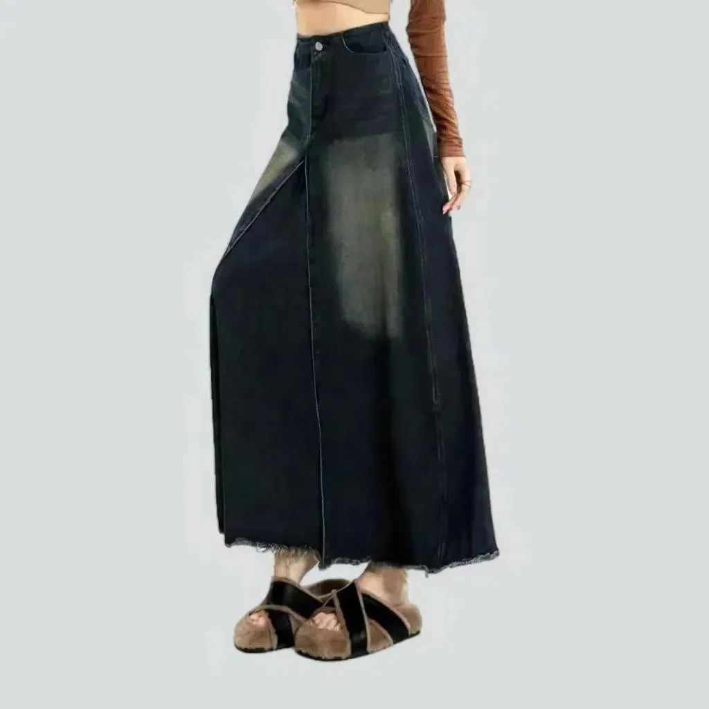 Fashion dark-wash women's jean skirt