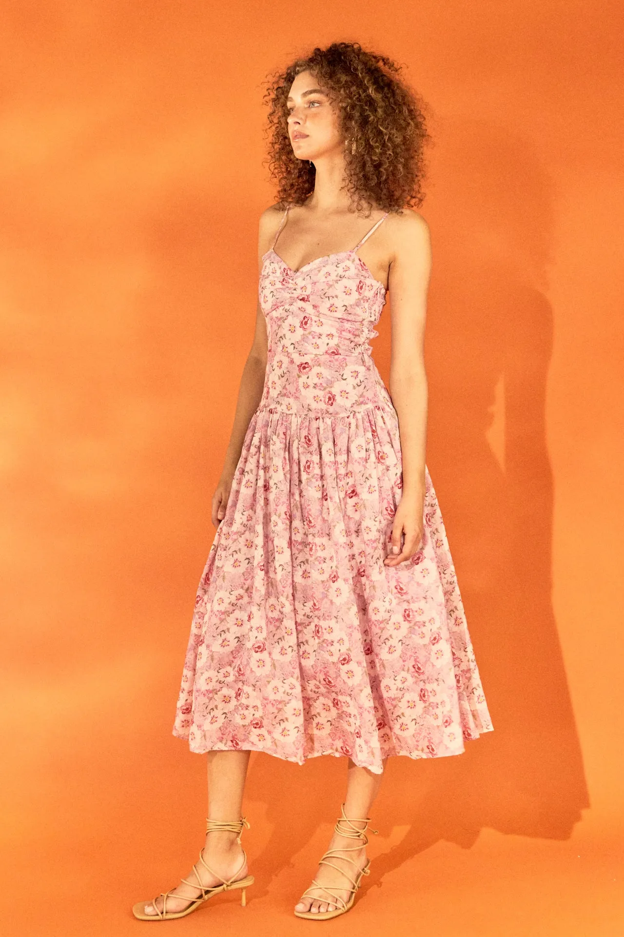 Floral Drop Waist Maxi Dress