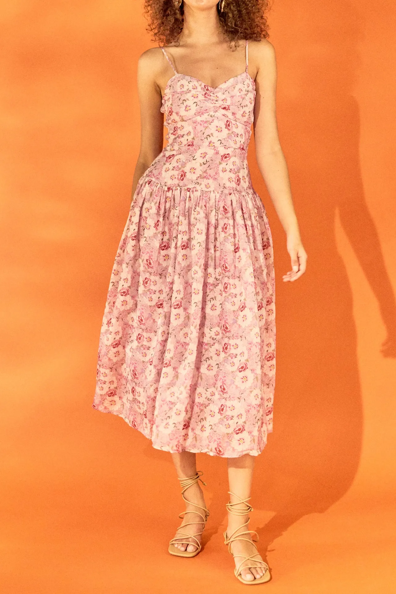 Floral Drop Waist Maxi Dress