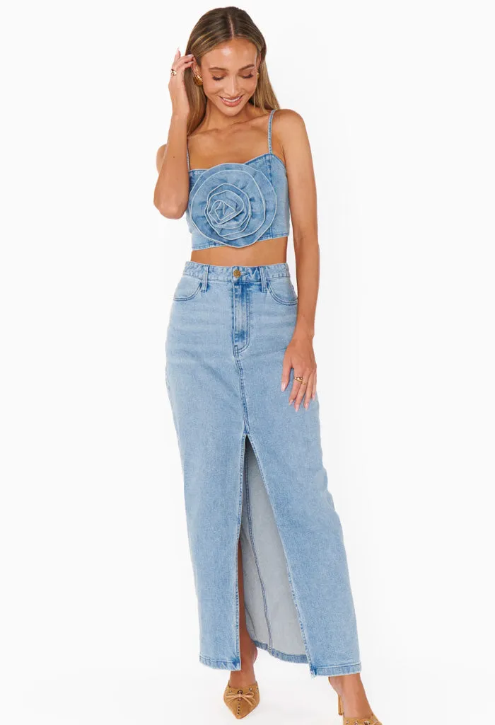 Flower Top-Stone Blue