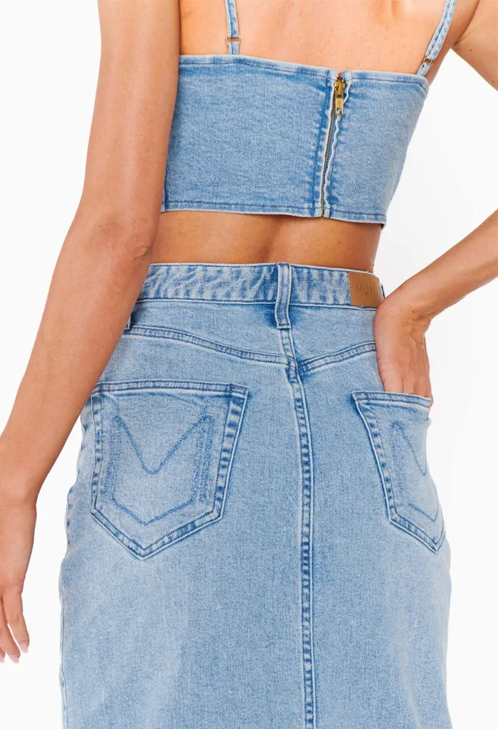 Flower Top-Stone Blue
