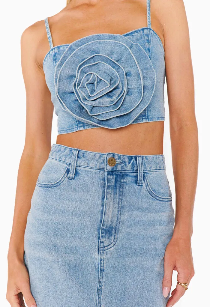 Flower Top-Stone Blue