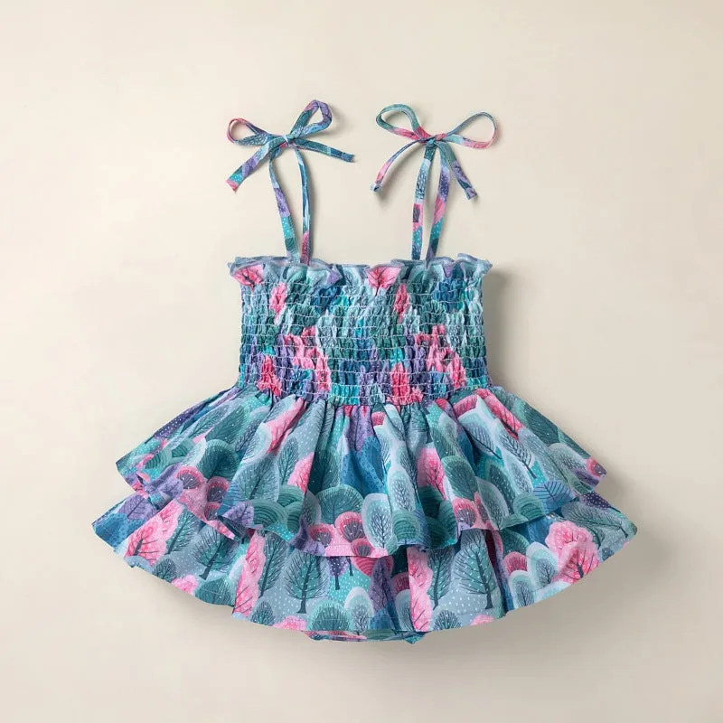 Girls' Floral Spaghetti Strap Jumpsuit