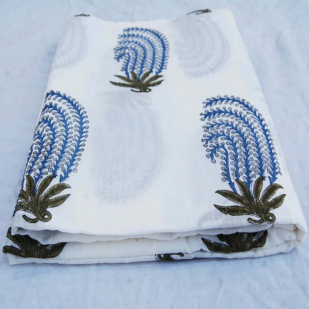 Hand Block Printed Natural Cotton Dress Sewing Craft Fabric