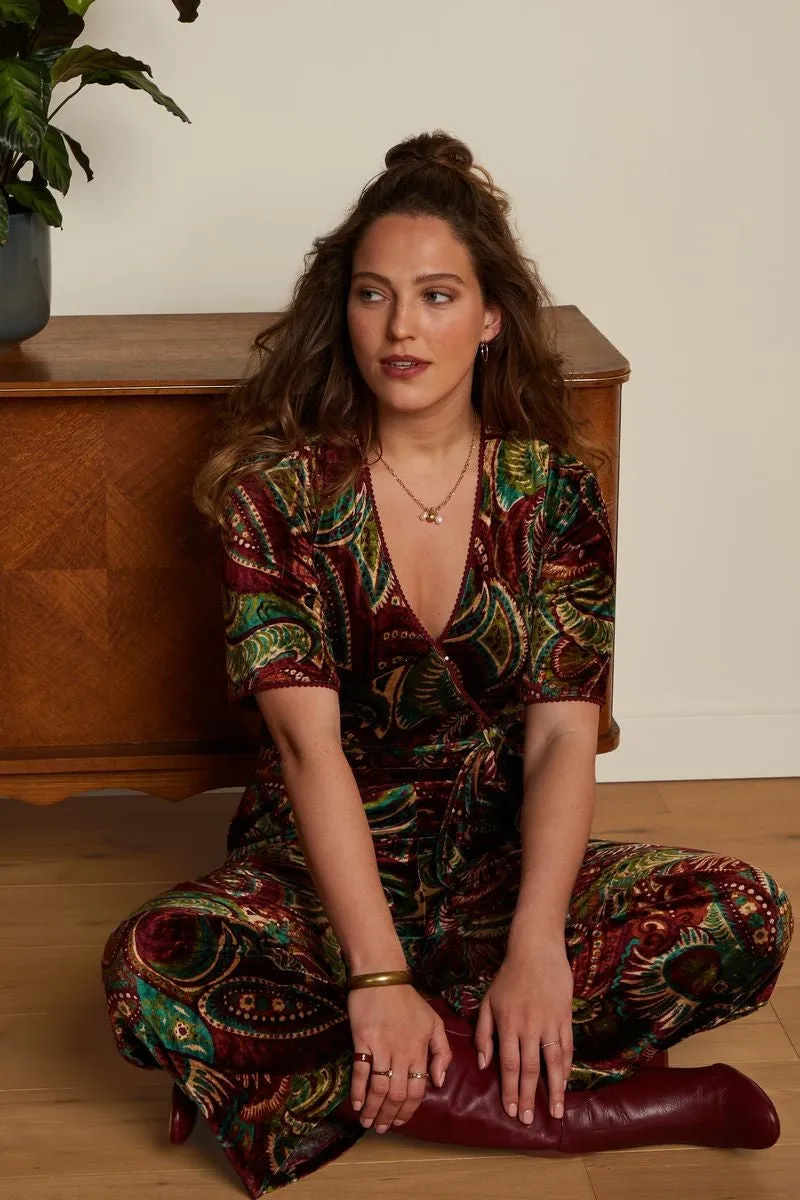 Jumpsuit met paisley print | King Louie Zita jumpsuit st pepper plum red