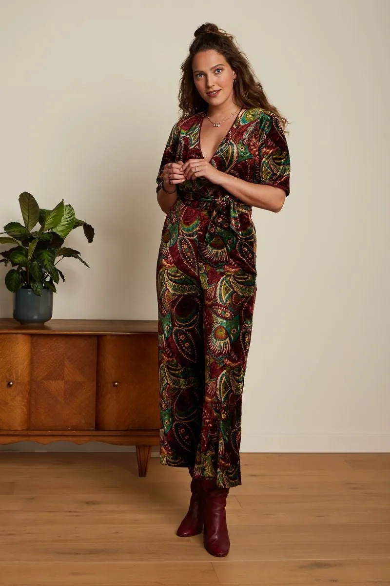Jumpsuit met paisley print | King Louie Zita jumpsuit st pepper plum red
