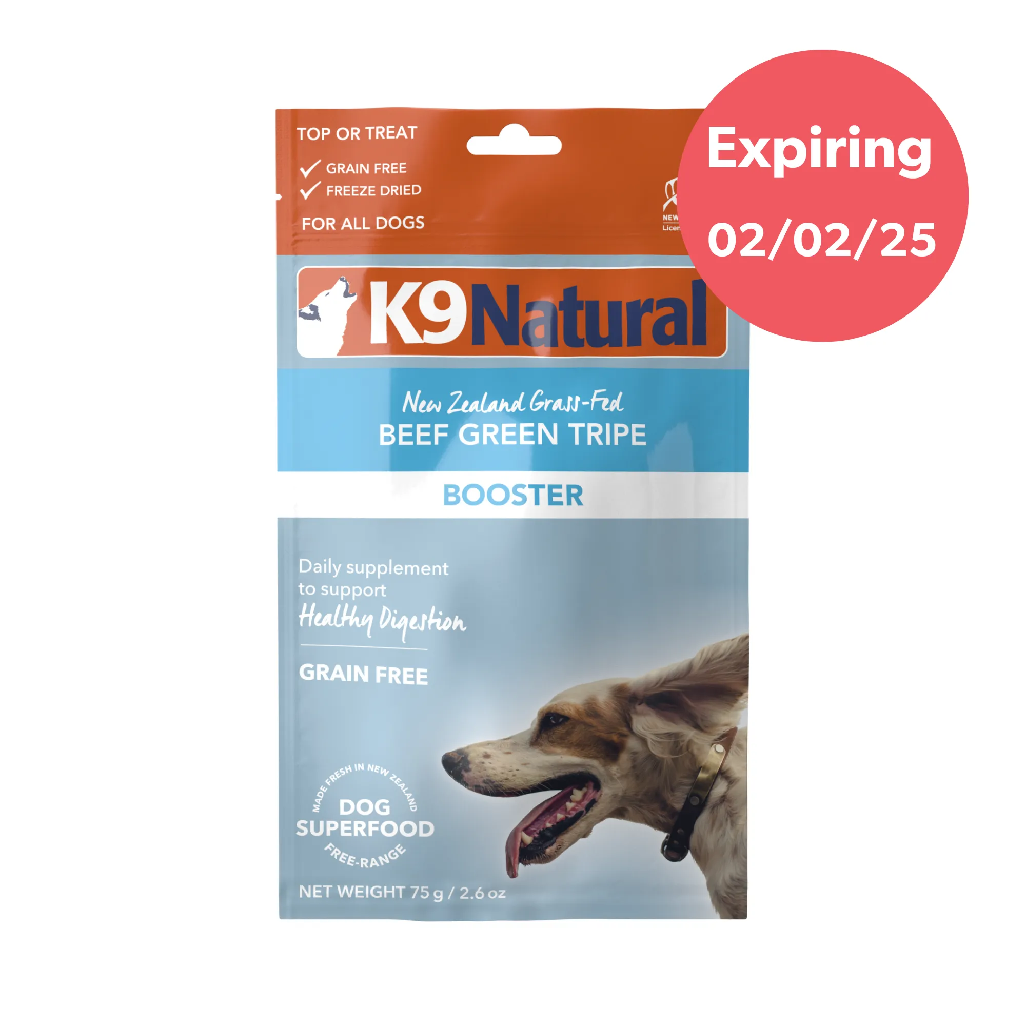K9 Natural Grain Free Freeze Dried Dog Food Supplement Booster Beef Green Tripe