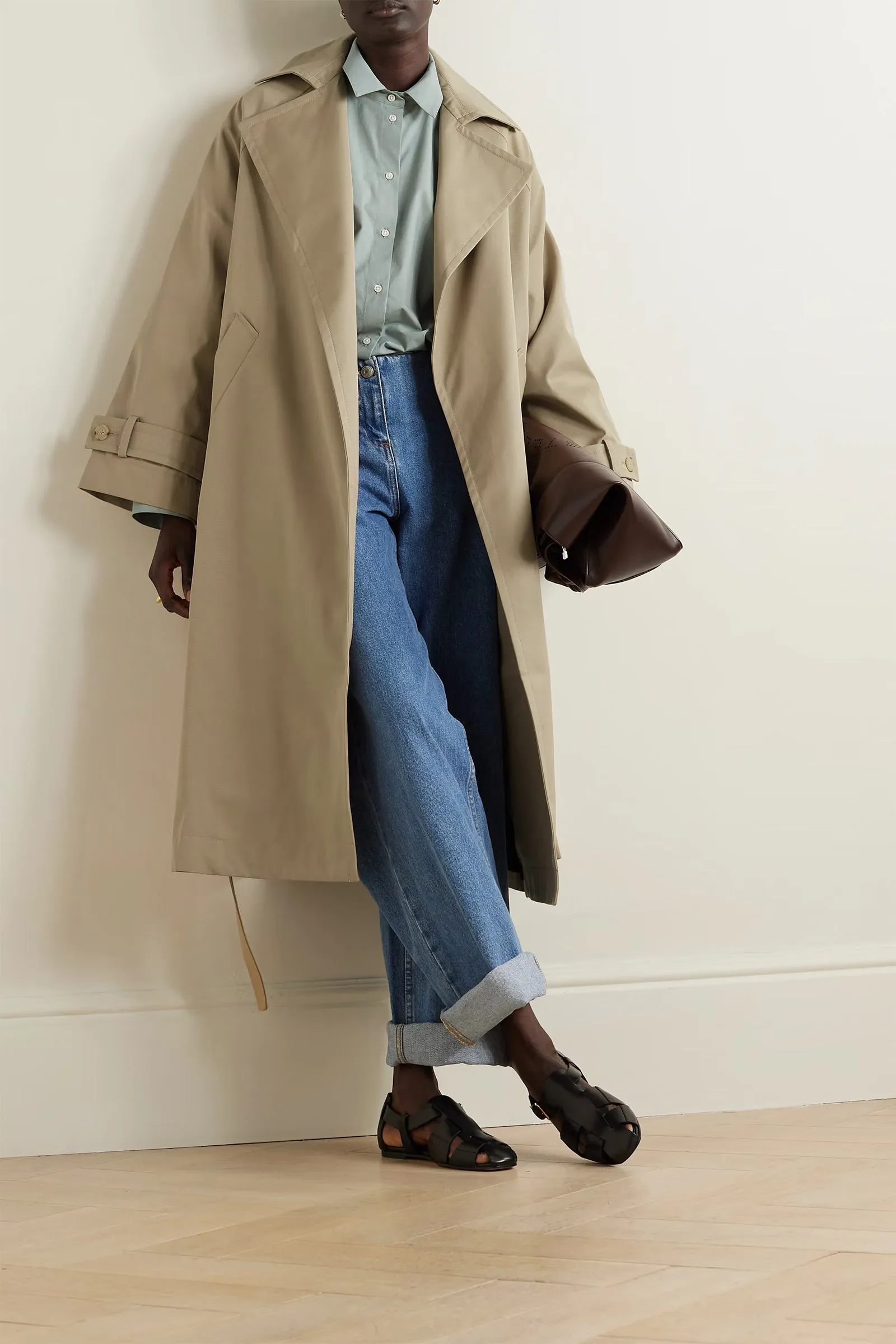 Kai Oversized Belted Cotton-gabardine Trench Coat