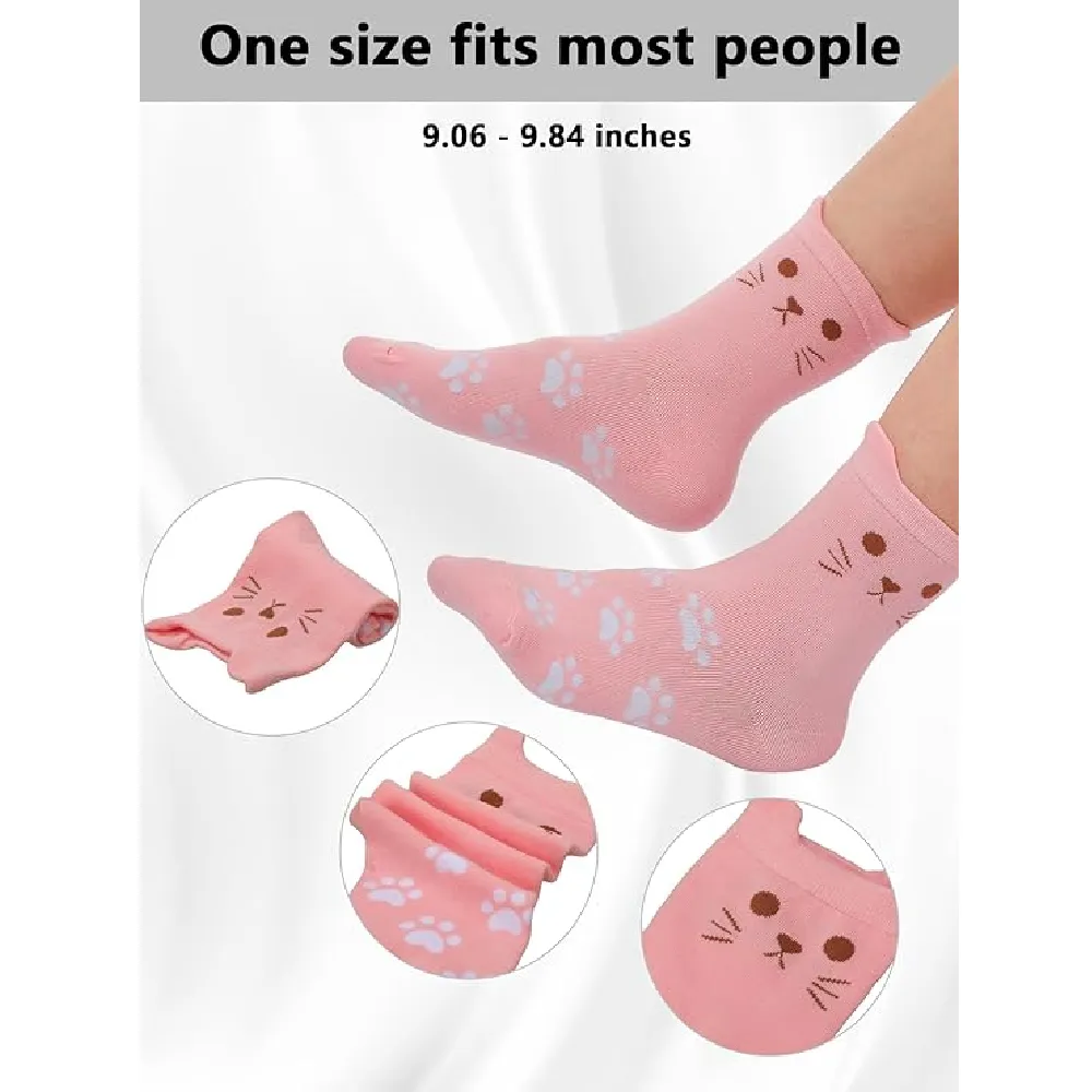 Liitrsh 10 Pcs Cute Cat Socks and Cat Ears Knit Beanie Hats Set