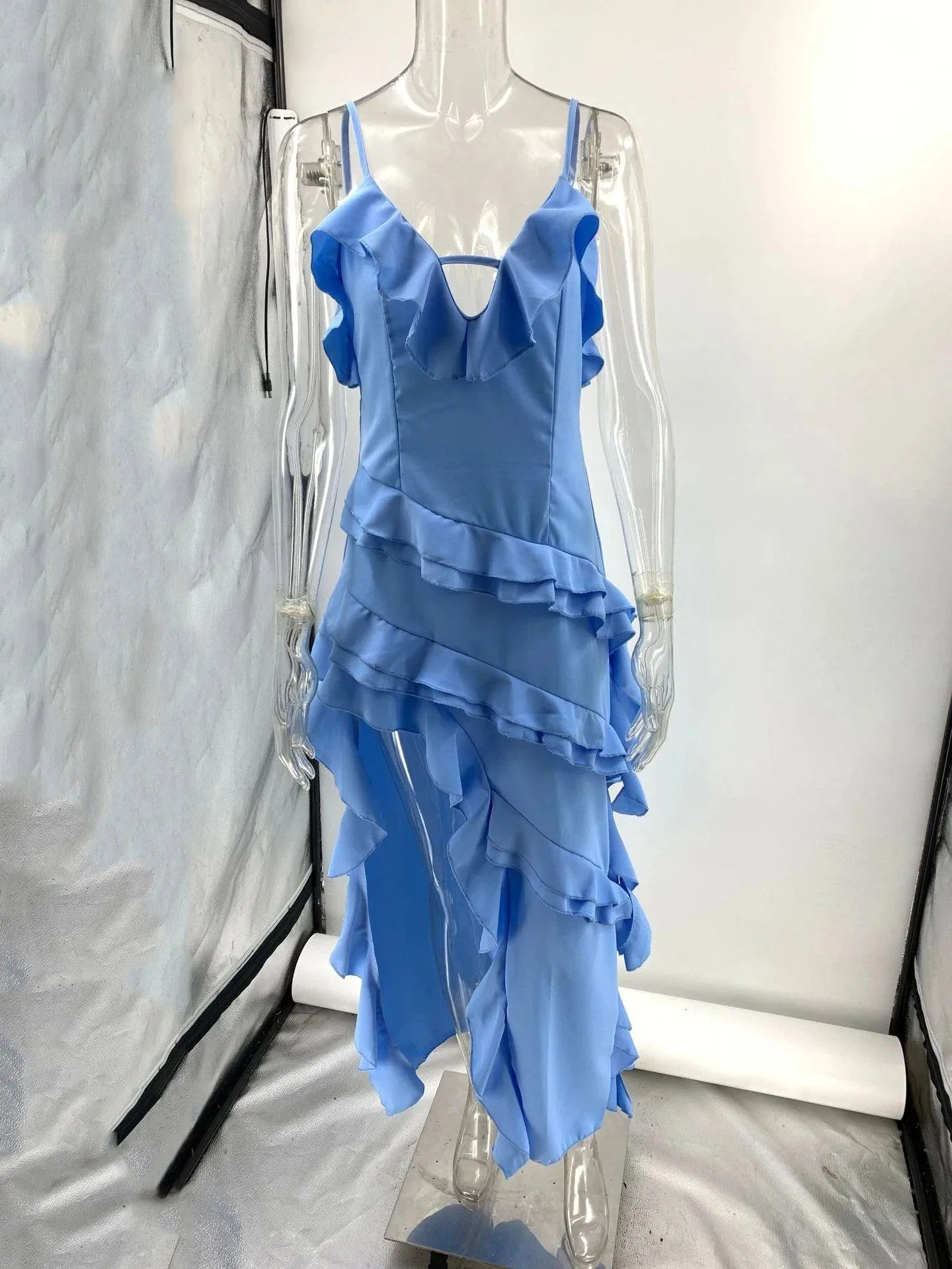 Maxi Midi Ruffles Beach Dress: Chic A-line Style for Summer