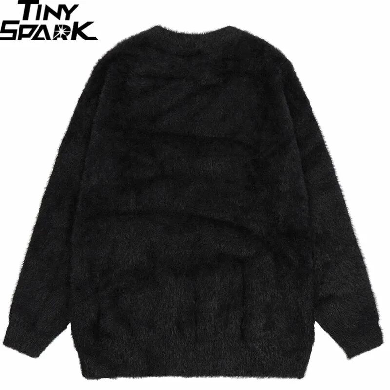 Men's Spider Graphic Knitted Sweater - Harajuku Pullover