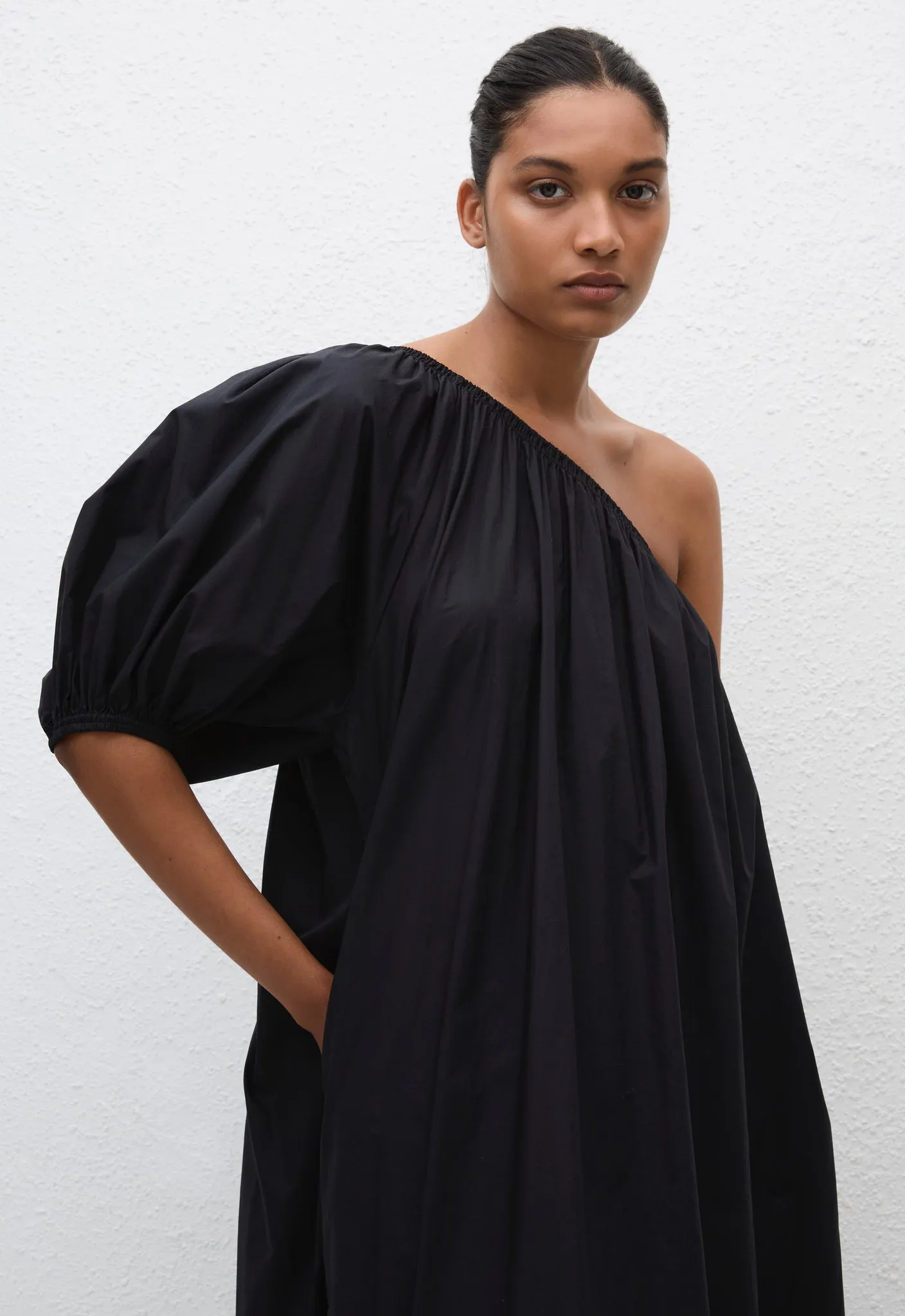 One Shoulder Maxi Dress - Black
